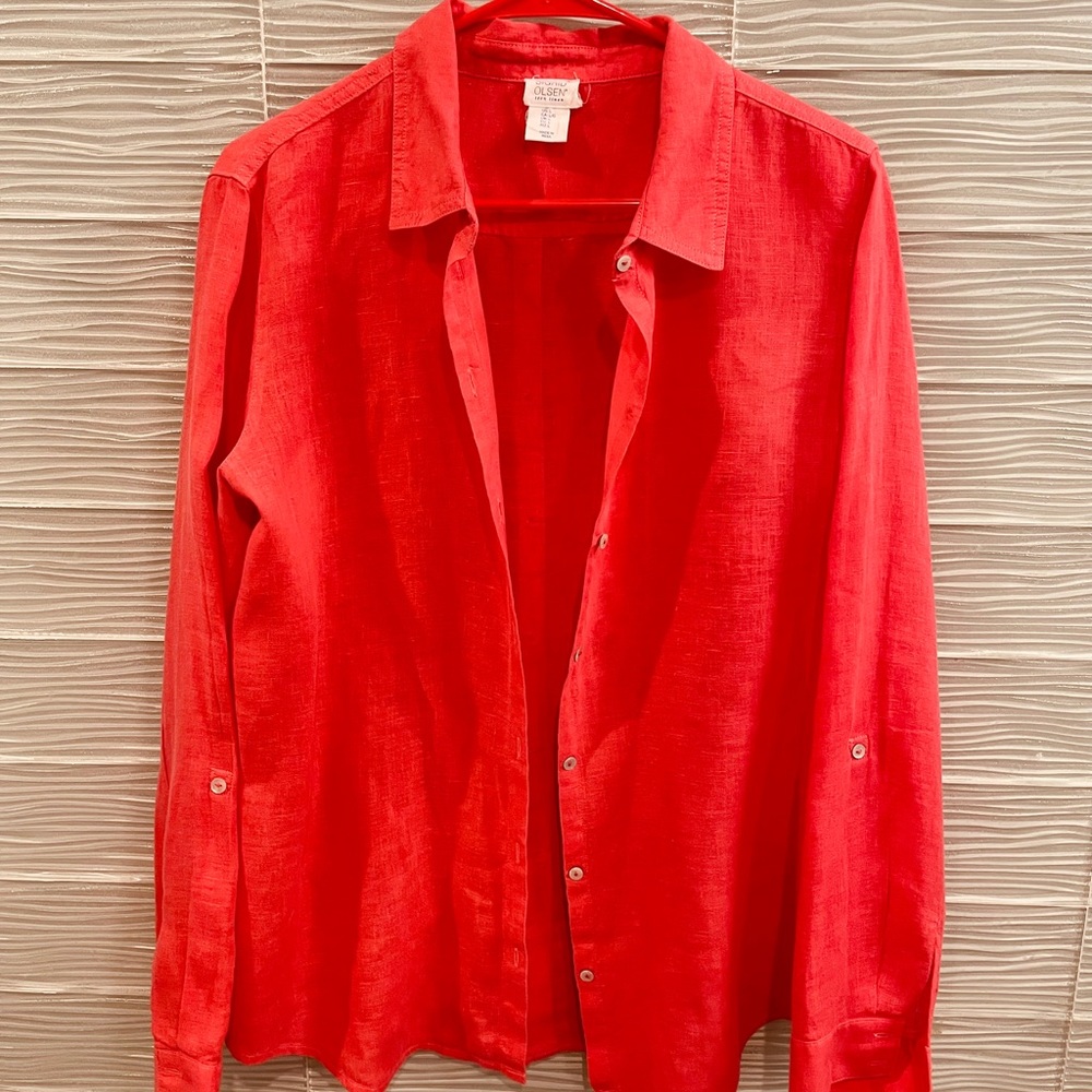 SIGRID OLSEN Linen Long tunic / blouse -L